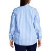 Lands’ End Women’s Pinwale Cord Long Sleeve Shirt(Chicory Blue Stripe)