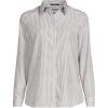 Lands’ End Women’s Pinwale Cord Long Sleeve Shirt(Dark Jute Brown Mini Stripe)
