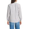 Lands’ End Women’s Pinwale Cord Long Sleeve Shirt(Dark Walnut Brown Stripes)