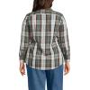 Lands’ End Women’s Pinwale Cord Long Sleeve Shirt(Ivor/Red Multi Color Plaid)