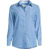 Lands’ End Women’s Pinwale Cord Long Sleeve Shirt(Muted Cobalt Crisp Stripe)
