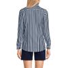 Lands’ End Women’s Pinwale Cord Long Sleeve Shirt(Navy/White Dual Stripe)