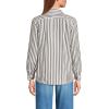 Lands’ End Women’s Pinwale Cord Long Sleeve Shirt(Olive Drab/White Stripe)
