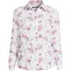 Lands’ End Women’s Pinwale Cord Long Sleeve Shirt(White Paisley Floral)