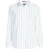 Lands’ End Women’s Pinwale Cord Long Sleeve Shirt(White/Aqua Classic Stripe)