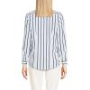 Lands’ End Women’s Pinwale Cord Long Sleeve Shirt(White/Navy Classic Stripe)