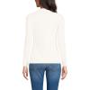 Lands’ End Women’s Polished Rib Tie Henley Top(Ivory)