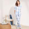 Lands’ End Women’s Print Flannel Pajama Pants(Clear Blue Plaid)