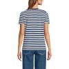 Lands’ End Women’s Relaxed American-Grown Supima Cotton Crew Neck T-Shirt(Deep Sea Navy Even Stripe)