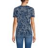 Lands’ End Women’s Relaxed American-Grown Supima Cotton Crew Neck T-Shirt(Deep Sea Navy Poetic Floral)