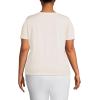 Lands’ End Women’s Relaxed American-Grown Supima Cotton Crew Neck T-Shirt(Fresh Ivory)