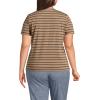 Lands’ End Women’s Relaxed American-Grown Supima Cotton Crew Neck T-Shirt(Honey Beige Dual Stripe)
