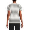 Lands’ End Women’s Relaxed American-Grown Supima Cotton Crew Neck T-Shirt(Ivory/Black Breton Stripe)