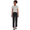Lands’ End Women’s Relaxed American-Grown Supima Cotton Crew Neck T-Shirt(Ivory/Black Breton Stripe)
