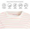 Lands’ End Women’s Relaxed American-Grown Supima Cotton Crew Neck T-Shirt(Ivory/Peach Breton Stripe)