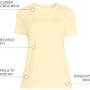 Lands’ End Women’s Relaxed American-Grown Supima Cotton Crew Neck T-Shirt(Pale Yellow)
