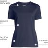 Lands’ End Women’s Relaxed American-Grown Supima Cotton Crew Neck T-Shirt(Radiant Navy)