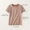 Lands’ End Women’s Relaxed American-Grown Supima Cotton Crew Neck T-Shirt(Rich Ginger Even Stripe)