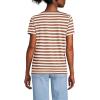 Lands’ End Women’s Relaxed American-Grown Supima Cotton Crew Neck T-Shirt(Rich Ginger Even Stripe)