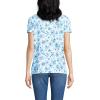 Lands’ End Women’s Relaxed American-Grown Supima Cotton Crew Neck T-Shirt(Serene Blue Painted Floral)