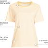 Lands’ End Women’s Relaxed American-Grown Supima Cotton Crew Neck T-Shirt(Simply Yellow Micro Stripe)