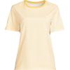 Lands’ End Women’s Relaxed American-Grown Supima Cotton Crew Neck T-Shirt(Simply Yellow Micro Stripe)