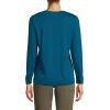 Lands’ End Women’s Relaxed American-Grown Supima Cotton Long Sleeve Crew Neck T-Shirt(Baltic Teal)