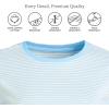 Lands’ End Women’s Relaxed American-Grown Supima Cotton Long Sleeve Crew Neck T-Shirt(Bermuda Blue Micro Stripe)