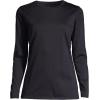 Lands’ End Women’s Relaxed American-Grown Supima Cotton Long Sleeve Crew Neck T-Shirt(Black)