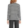 Lands’ End Women’s Relaxed American-Grown Supima Cotton Long Sleeve Crew Neck T-Shirt(Black Even Stripe)