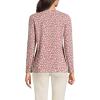 Lands’ End Women’s Relaxed American-Grown Supima Cotton Long Sleeve Crew Neck T-Shirt(Dark Orange Floral Vines)