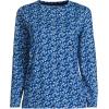 Lands’ End Women’s Relaxed American-Grown Supima Cotton Long Sleeve Crew Neck T-Shirt(Deep Sea/Blue Ditsy Floral)