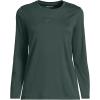 Lands’ End Women’s Relaxed American-Grown Supima Cotton Long Sleeve Crew Neck T-Shirt(Evening Forest)