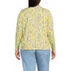 Lands’ End Women’s Relaxed American-Grown Supima Cotton Long Sleeve Crew Neck T-Shirt(Golden Candle Light Floral)