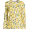 Lands’ End Women’s Relaxed American-Grown Supima Cotton Long Sleeve Crew Neck T-Shirt(Golden Candle Light Floral)
