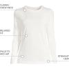 Lands’ End Women’s Relaxed American-Grown Supima Cotton Long Sleeve Crew Neck T-Shirt(Ivory)