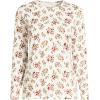 Lands’ End Women’s Relaxed American-Grown Supima Cotton Long Sleeve Crew Neck T-Shirt(Ivory Meadow Floral)