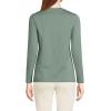 Lands’ End Women’s Relaxed American-Grown Supima Cotton Long Sleeve Crew Neck T-Shirt(Lily Pad Green)