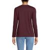 Lands’ End Women’s Relaxed American-Grown Supima Cotton Long Sleeve Crew Neck T-Shirt(Lush Burgundy)
