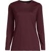 Lands’ End Women’s Relaxed American-Grown Supima Cotton Long Sleeve Crew Neck T-Shirt(Lush Burgundy)