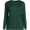 Lands’ End Women’s Relaxed American-Grown Supima Cotton Long Sleeve Crew Neck T-Shirt(Pine Valley)