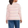 Lands’ End Women’s Relaxed American-Grown Supima Cotton Long Sleeve Crew Neck T-Shirt(Sea Salt Pink/Ginger Stripe)