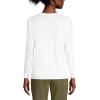 Lands’ End Women’s Relaxed American-Grown Supima Cotton Long Sleeve Crew Neck T-Shirt(White)