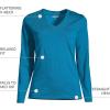 Lands’ End Women’s Relaxed American-Grown Supima Cotton Long Sleeve V-Neck T-Shirt(Baltic Teal)