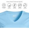 Lands’ End Women’s Relaxed American-Grown Supima Cotton Long Sleeve V-Neck T-Shirt(Bermuda Blue)