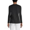 Lands’ End Women’s Relaxed American-Grown Supima Cotton Long Sleeve V-Neck T-Shirt(Black)
