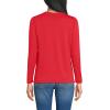Lands’ End Women’s Relaxed American-Grown Supima Cotton Long Sleeve V-Neck T-Shirt(Compass Red)