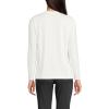 Lands’ End Women’s Relaxed American-Grown Supima Cotton Long Sleeve V-Neck T-Shirt(Ivory)