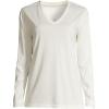 Lands’ End Women’s Relaxed American-Grown Supima Cotton Long Sleeve V-Neck T-Shirt(Ivory)