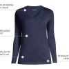 Lands’ End Women’s Relaxed American-Grown Supima Cotton Long Sleeve V-Neck T-Shirt(Radiant Navy)